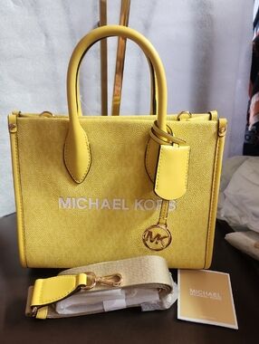 Michael Kors Yellow Small Shopper Satchel Crossbody Nwt